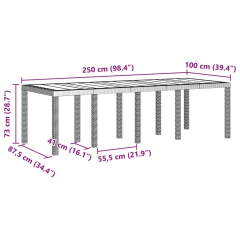 Zestaw do jadalni w ogrodzie 11 pcs Antracyt Rattan Polt