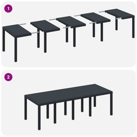 Zestaw do jadalni w ogrodzie 9 pcs Antracyt Rattan Polt