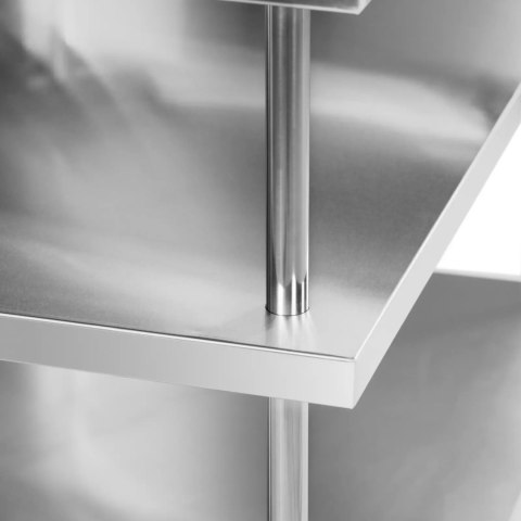 Stół blat barowy roboczy gastronomiczny z rantem 4 półki STAL 250 x 30 x 105 cm