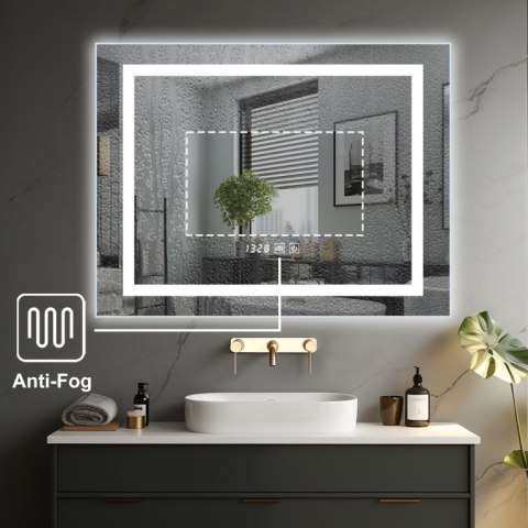 IREDA Lustro łazienkowe z oświetleniem LED, 125 x 75 cm