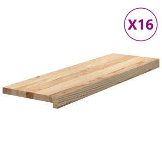 Stopnie schodowe, 16 szt. surowe 80x25x2cm lite drewno dębowe
