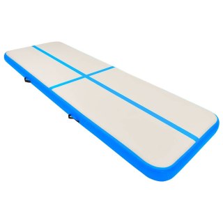 Mata gimnastyczna z pompką, 500x100x20 cm, PVC, niebieska