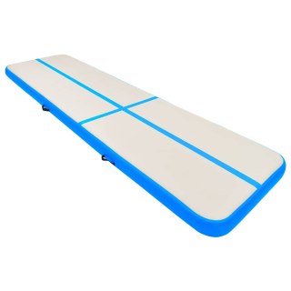 Mata gimnastyczna z pompką, 600x100x20 cm, PVC, niebieska