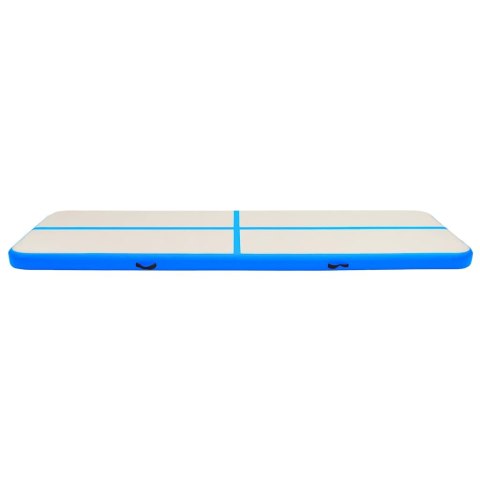 Mata gimnastyczna z pompką, 600x100x20 cm, PVC, niebieska