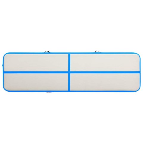 Mata gimnastyczna z pompką, 600x100x20 cm, PVC, niebieska