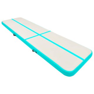 Mata gimnastyczna z pompką, 600x100x20 cm, PVC, zielona