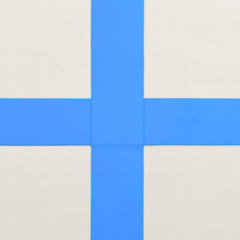 Mata gimnastyczna z pompką, 700x100x15 cm, PVC, niebieska