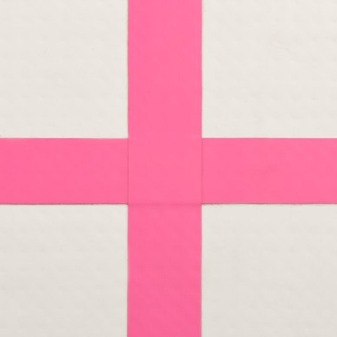 Mata gimnastyczna z pompką, 700x100x15 cm, PVC, różowa