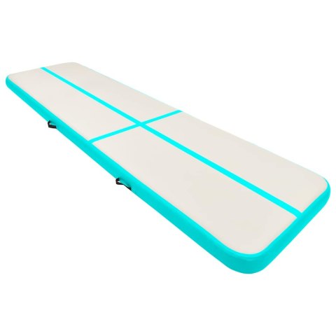 Mata gimnastyczna z pompką, 800x100x20 cm, PVC, zielona