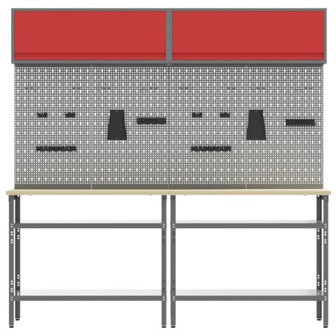 Zestaw stołu warsztatowego 8 pcs Szary Stal malowana proszkowo