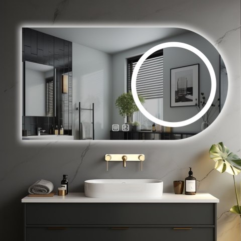 Lustro LED 80x60 cm z oświetleniem i funkcją odparowywania