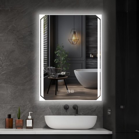Lustro łazienkowe LED 80x60 cm z funkcją odparowania