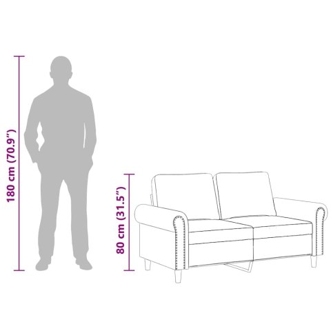 Sofa 2-osobowa, żółta, 120 cm, tapicerowana aksamitem