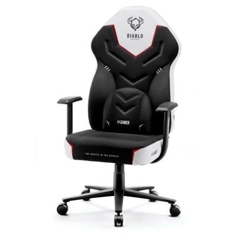 Fotel gamingowy DIABLO X-GAMER fotel czarno-biały (WYPRZEDAŻ)