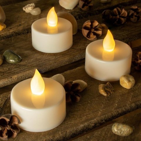 Zestaw 8 LED świeczek tealight z timerem, ciepła biel
