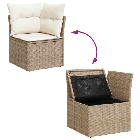 Zestaw Sof na Ogród 10 pcs beżowo-kremowy Rattan poli