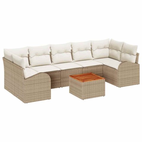 Zestaw Sof na Ogród 8 pcs beżowo-biały