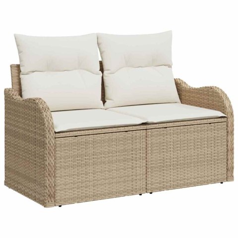 Zestaw Sof na Ogród z poduszką 11 pcs Beżowy Rattan poli