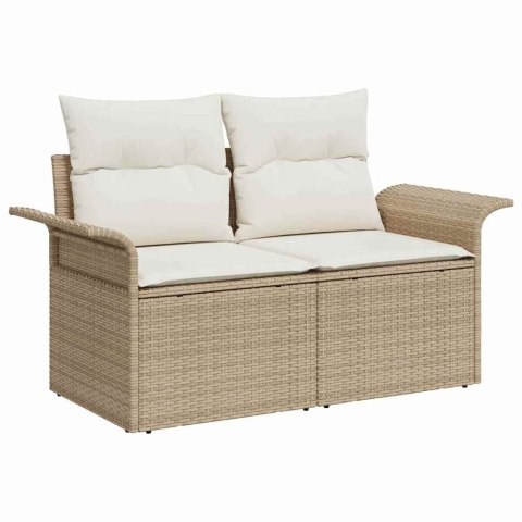 Zestaw Sof na Ogród z poduszką 8 pcs Beżowy Rattan poli