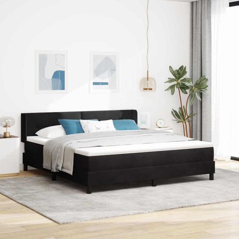 Łóżko sprężynowe z materacem Czarny 200 x 180 cm Poliester