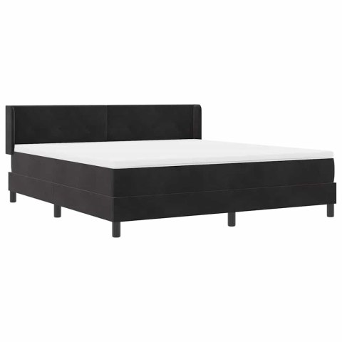 Łóżko sprężynowe z materacem Czarny 200 x 180 cm Poliester