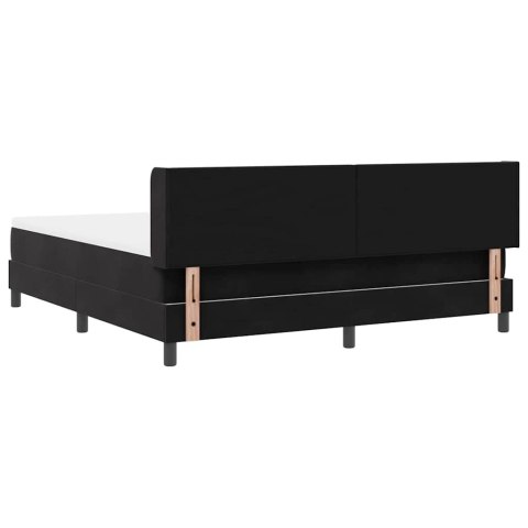 Łóżko sprężynowe z materacem Czarny 200 x 180 cm Poliester