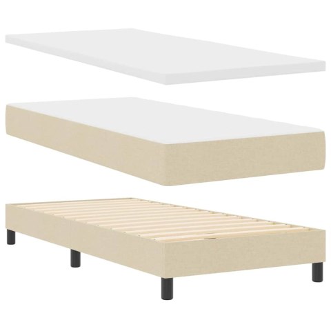 Łóżko sprężynowe z materacem Kremowy 200 x 200 cm Poliester