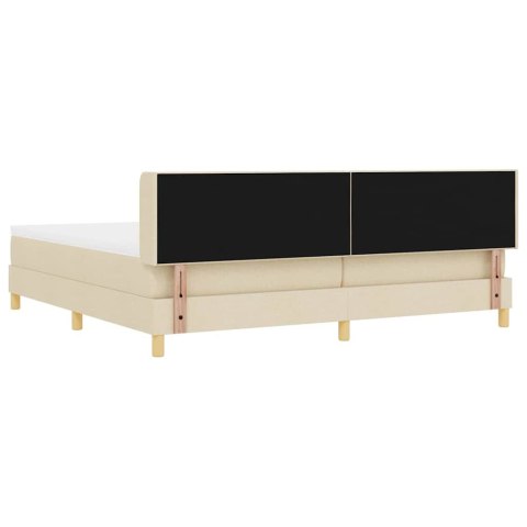 Łóżko sprężynowe z materacem Kremowy 200 x 200 cm tkanina