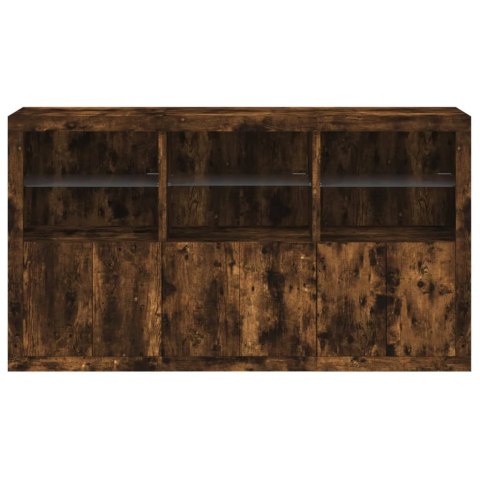 Szafka z oświetleniem LED, przydymiony dąb, 181,5x37x100 cm
