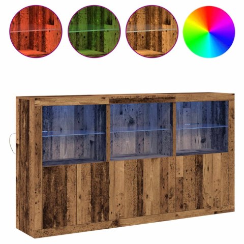 Komoda LED Ze LED Lights Stare drewno 181,5 x 37 x 100 cm
