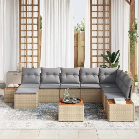 Zestaw Sof na Ogród 9 pcs beżowo-jasnoszary 319 x 209 x 85 cm