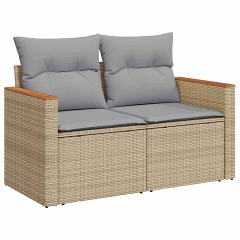 Zestaw Sof na Ogród z poduszką 8 pcs Beżowy Polirattan
