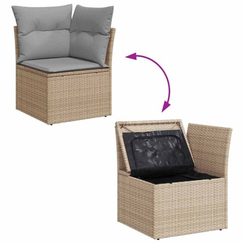 Zestaw Sof na Ogród z poduszką 8 pcs Beżowy Polirattan
