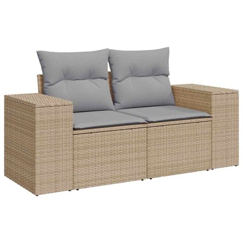 Zestaw Sof na Ogród z poduszką 8 pcs Beżowy i jasnoszary
