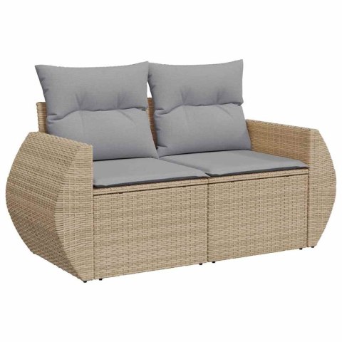 Zestaw Sof na Ogród z poduszką 8 pcs beżowo-jasnoszary