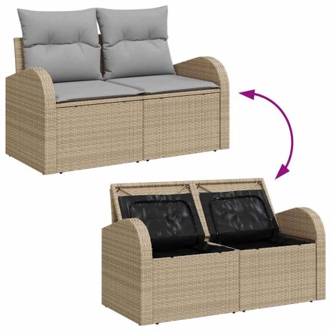 Zestaw Sof na Ogród z poduszką 9 pcs Beżowy i jasnoszary