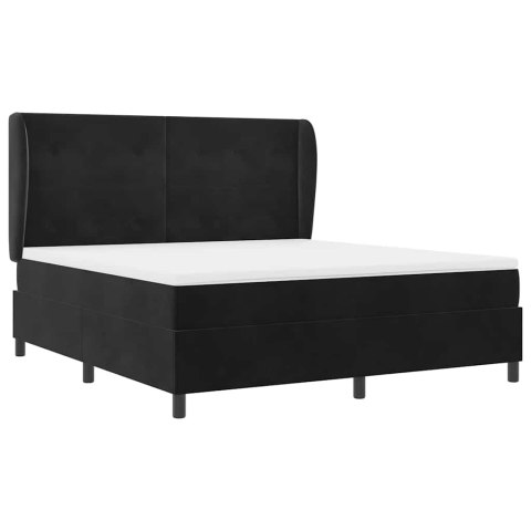 Łóżko sprężynowe z materacem Czarny 200 x 180 cm Poliester