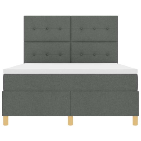 Łóżko z sprężyną LED Ciemnoszary 140 x 190 cm tkanina