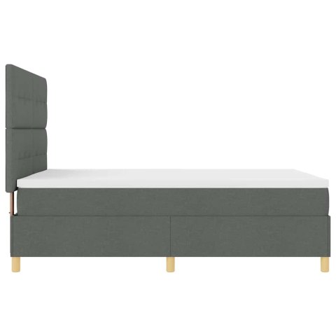 Łóżko z sprężyną LED Ciemnoszary 140 x 190 cm tkanina
