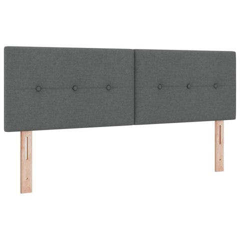 Łóżko z sprężyną LED z LED Ciemnoszary 140 x 190 cm tkanina