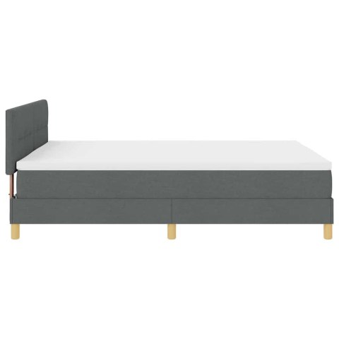 Łóżko z sprężyną LED z LED Ciemnoszary 140 x 200 cm tkanina