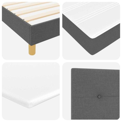 Łóżko z sprężyną LED z LED Ciemnoszary 140 x 200 cm tkanina