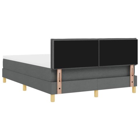 Łóżko z sprężyną LED z LED Ciemnoszary 160 x 200 cm tkanina