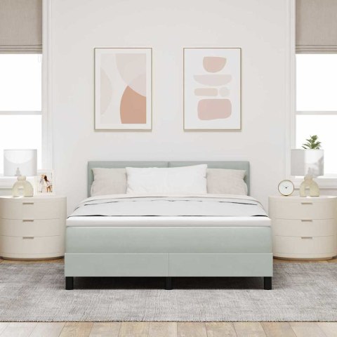 Łóżko z sprężyną LED z LED Jasnoszary 140 x 190 cm Aksamit