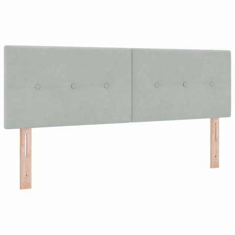Łóżko z sprężyną LED z LED Jasnoszary 140 x 190 cm Aksamit