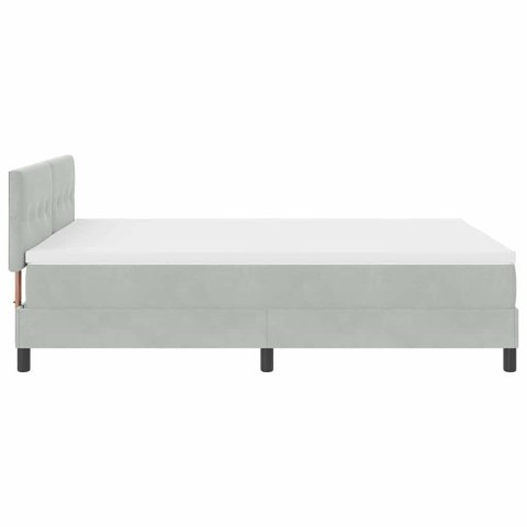 Łóżko z sprężyną LED z LED Jasnoszary 140 x 190 cm Aksamit