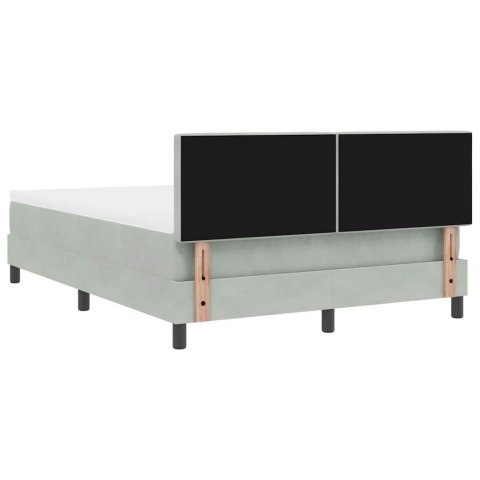 Łóżko z sprężyną LED z LED Jasnoszary 140 x 200 cm Aksamit