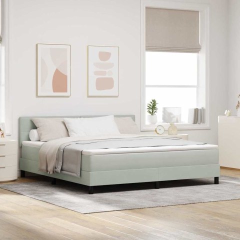 Łóżko z sprężyną LED z LED Jasnoszary 180 x 200 cm Aksamit