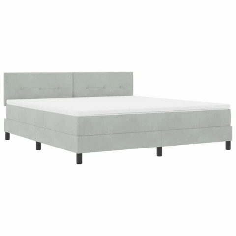 Łóżko z sprężyną LED z LED Jasnoszary 180 x 200 cm Aksamit