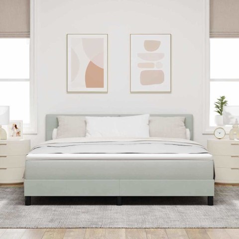 Łóżko z sprężyną LED z LED Jasnoszary 180 x 200 cm Aksamit